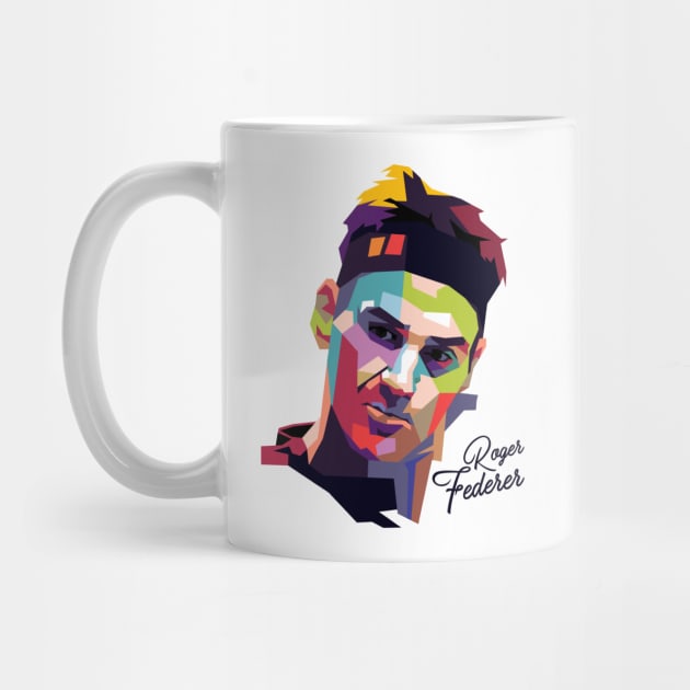 Roger Federer Pop Art Portrait by mursyidinejad